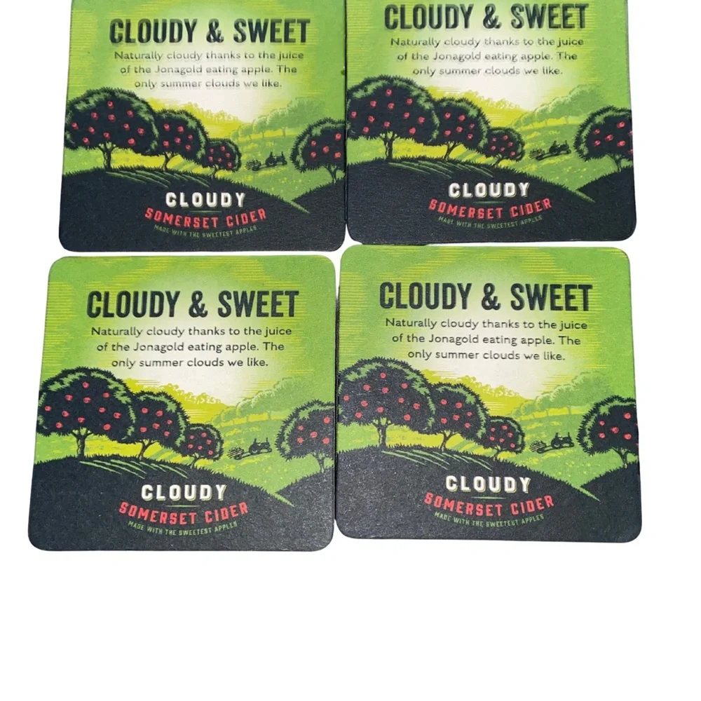 Thatchers Haze Cloudy Somerset‎ Cider Beer Mats Coasters Set of 4 Pub Decor